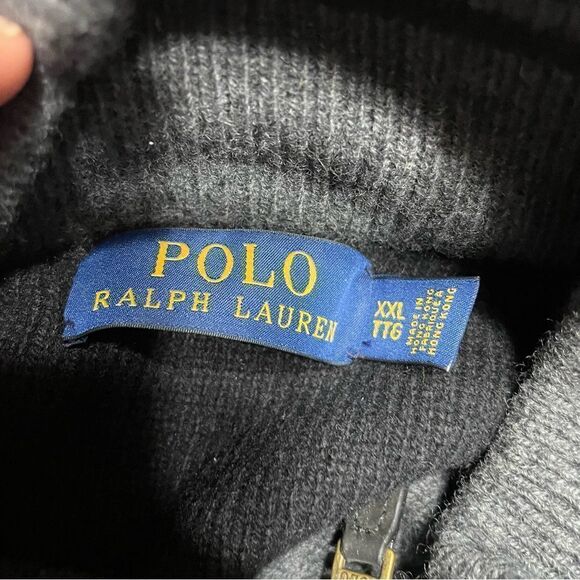 Polo Ralph Lauren‎ Polo Pony Wool Cashmere Italian Yarn Quarter-Zip Sweater XXL - Picture 5 of 7